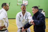 Enfield Sensei demonstrates gedan barai.